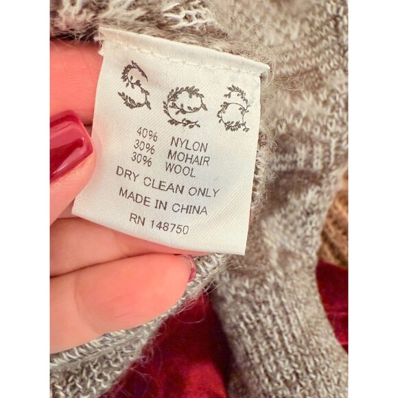 Sea New York Leo Leopard Brown Gray Sweater - Size M - Picture 5 of 6